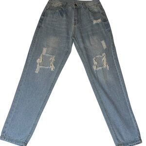 Mom Jeans Ripped High Waist SHEIN Size Medium. Waist 29-30 Inches.